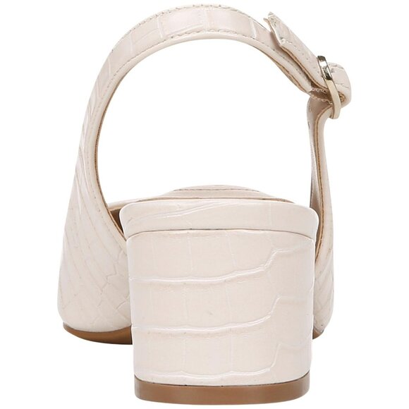 Giani Bernini Memory Foam Block Heel Slingback Pumps Bisque Croco Off White 8.5M - Picture 9 of 11